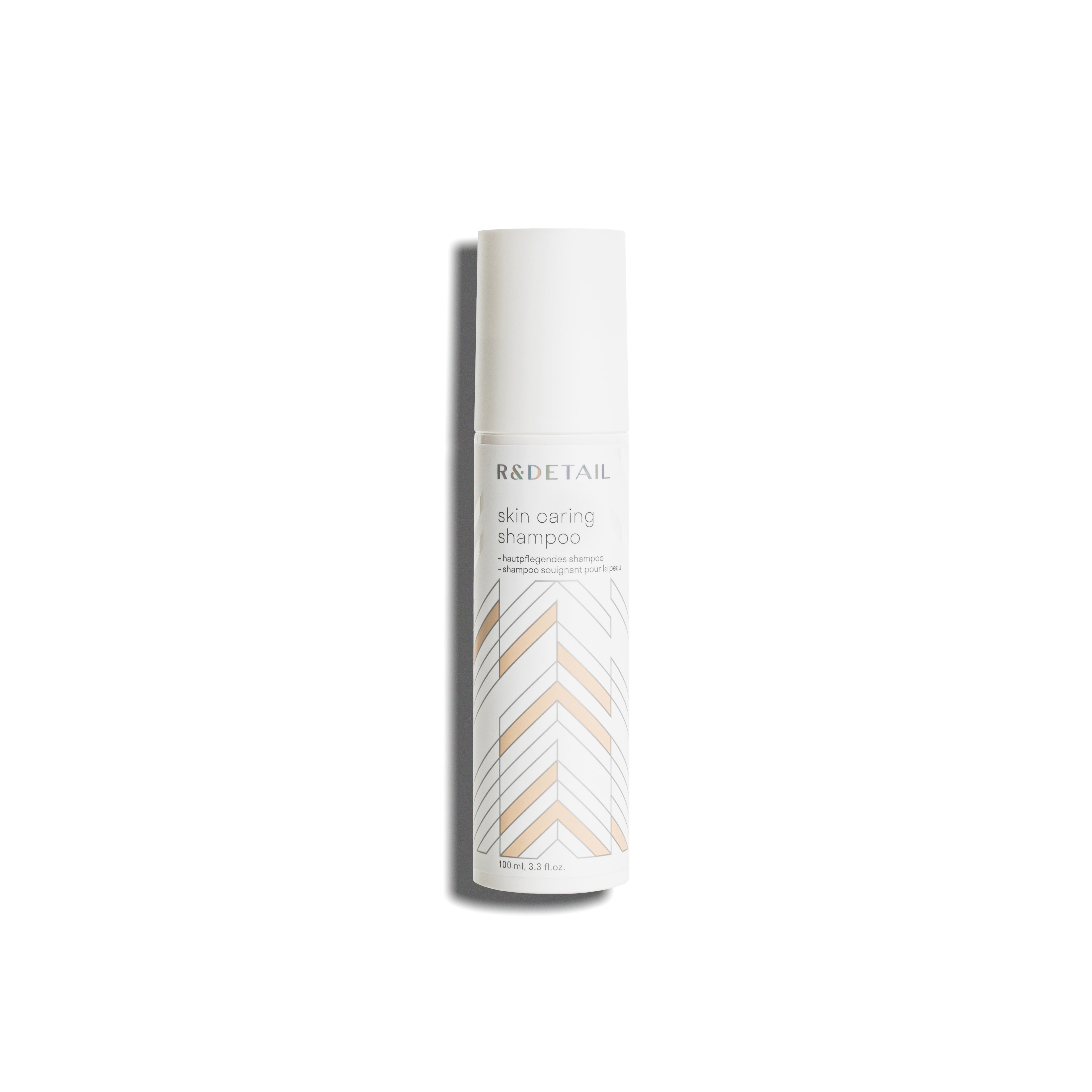 R&DETAIL® Skin Caring Shampoo bottle, a gentle formula for sensitive scalp