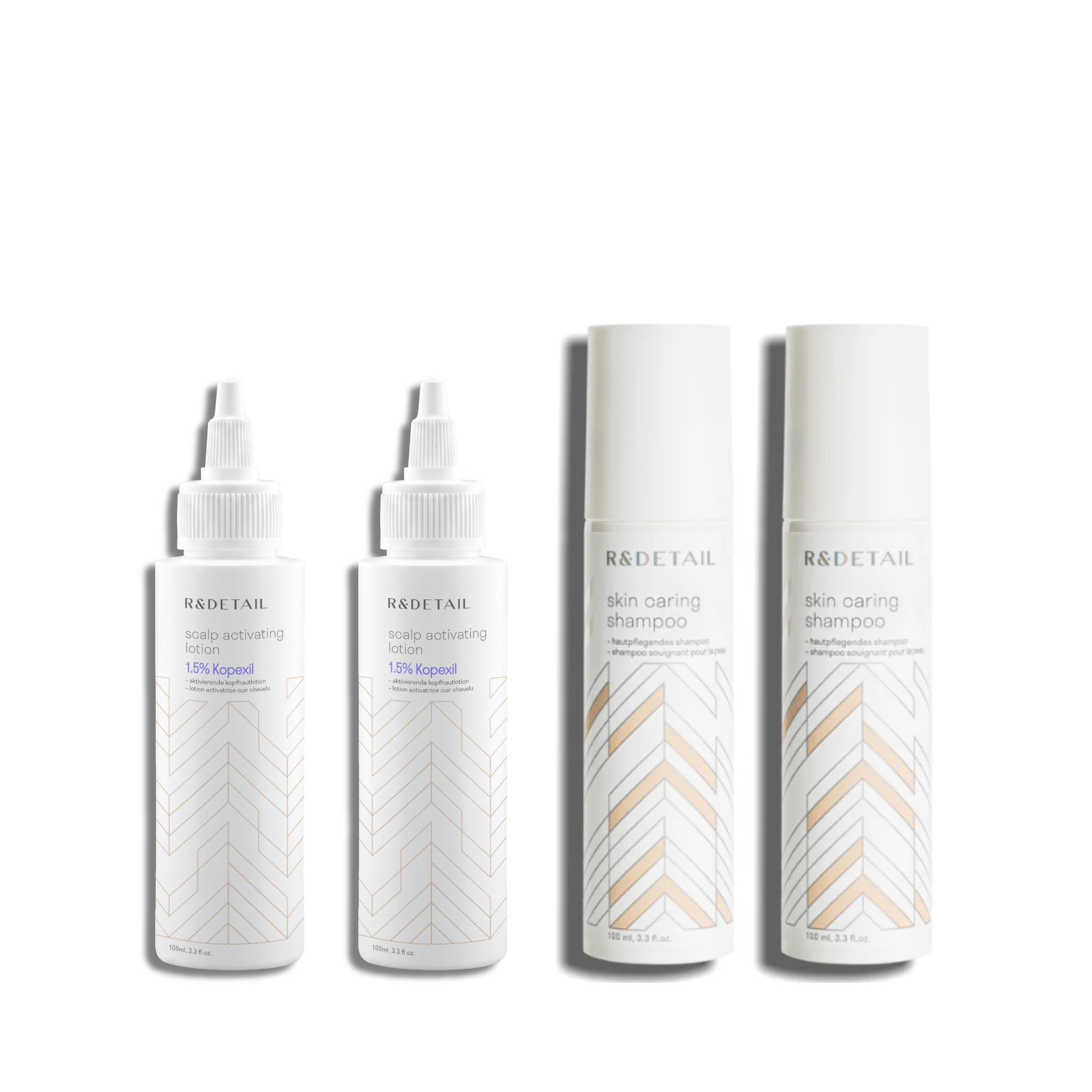 R&DETAIL® Scalp Activation 6-Month Set: 2x Activating Lotion 100ml & 2x Shampoo 100ml
